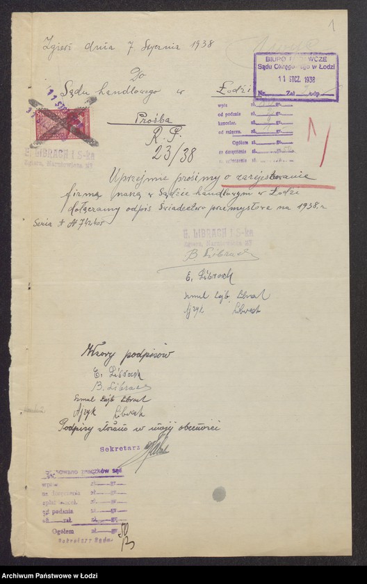 Obraz 3 z jednostki "Aszer Eliasz Librach, Ajzyk Librach, Szmul Lajb Librach, Berek Librach- wyrób i sprzedaż materiałów włókienniczych w Zgierzu"