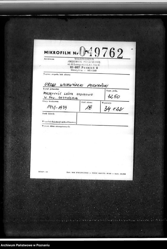 Obraz 2 z jednostki "Majętność leśna Godurowo w powiecie gostyńskim"