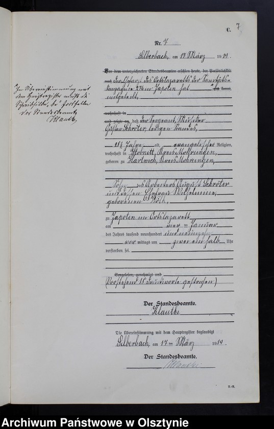 image.from.unit.number "Sterbe-Neben-Register Nr 1 - 26"