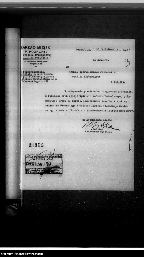 Obraz 7 z jednostki "Zatwierdzenie zakładu przemysłowego /Fabryki musztardy/ St. Robińskiego w Poznaniu"
