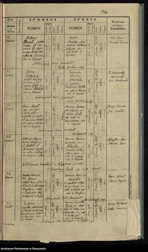 image.from.unit.number "Księga małżeństw Parafia Rzymskokatolicka Rzeszów oraz Pobitno, Staroniwa, Wilkowyja, Załęże, Zwięczyca"