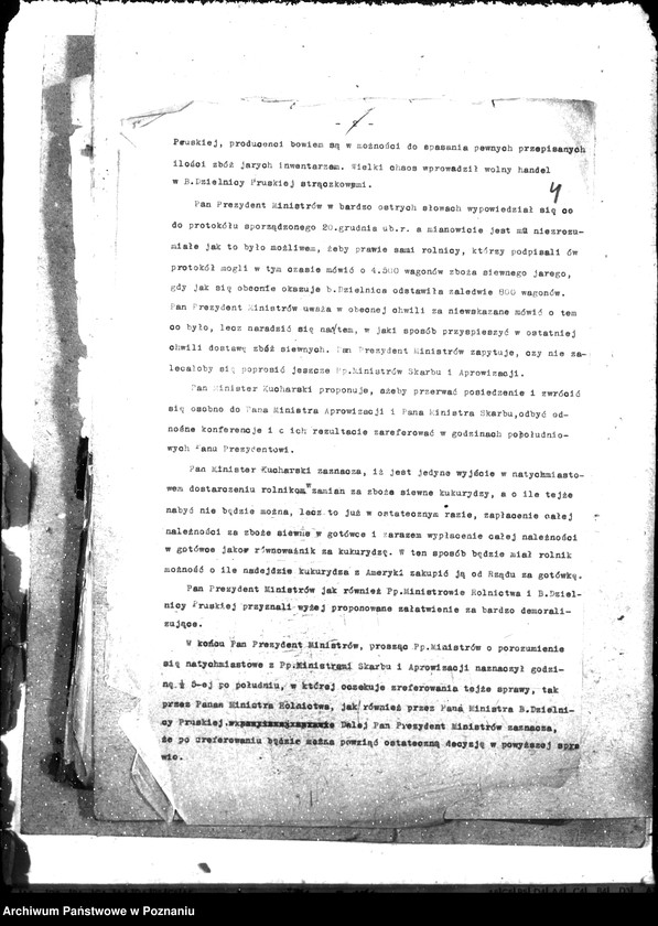 Obraz 8 z jednostki "Sprawozdania z czynności Dep. Aprowizacji w zakresie dostarczania zbóż siewnych dla Min. Roln."