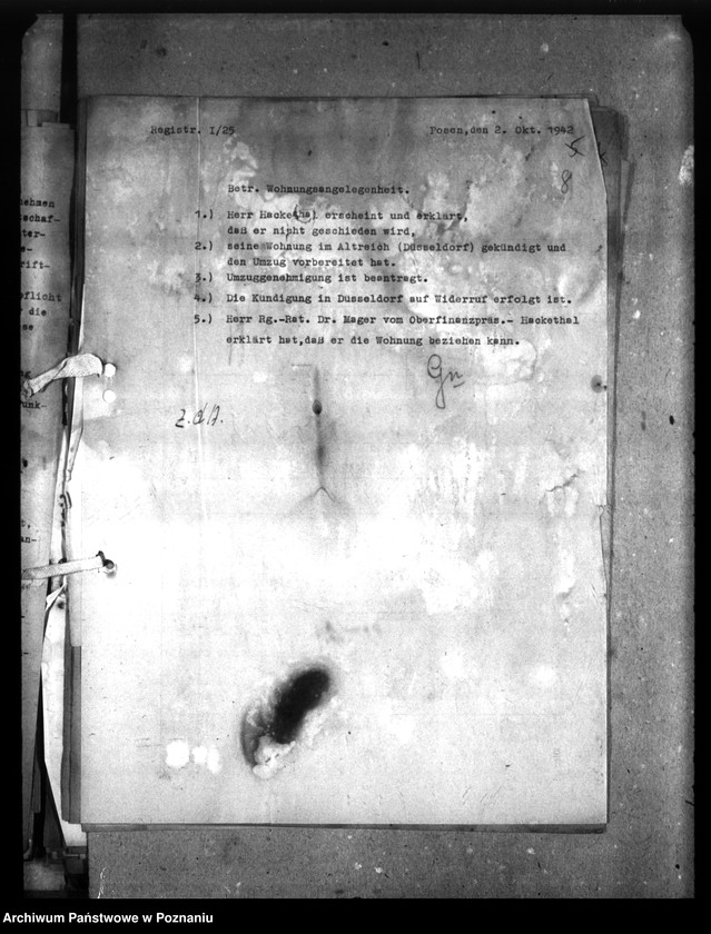 Obraz 13 z jednostki "Wohnungszuweisungen für Deutsche. Verdrängung der Polen."