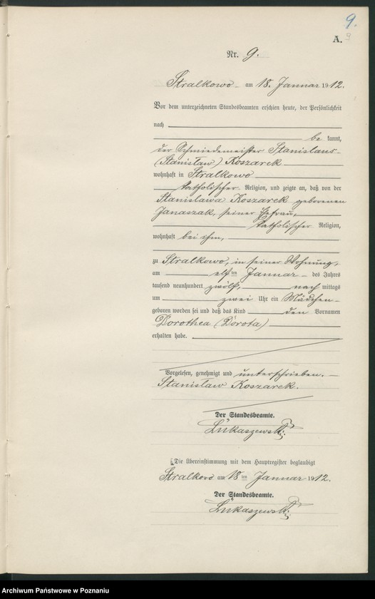 Obraz 12 z jednostki "Geburts-Neben-Register"