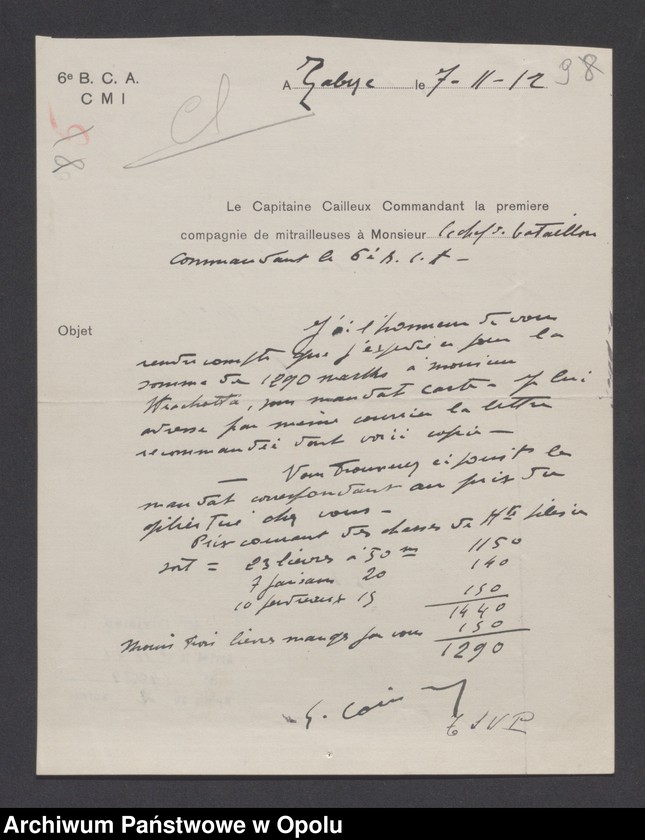 image.from.unit.number "/Korespondencja dotycząca spraw spornych: wypadki, incydenty - pisma, sprawozdania, raporty/ XI 1921"