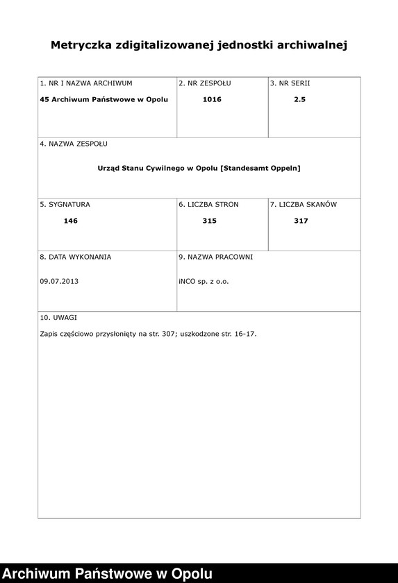 Obraz 2 z jednostki "Urząd Stanu Cywilnego w Opolu 1898 Rejestr zgonów Księga Miejscowa Nr 1 do 314"