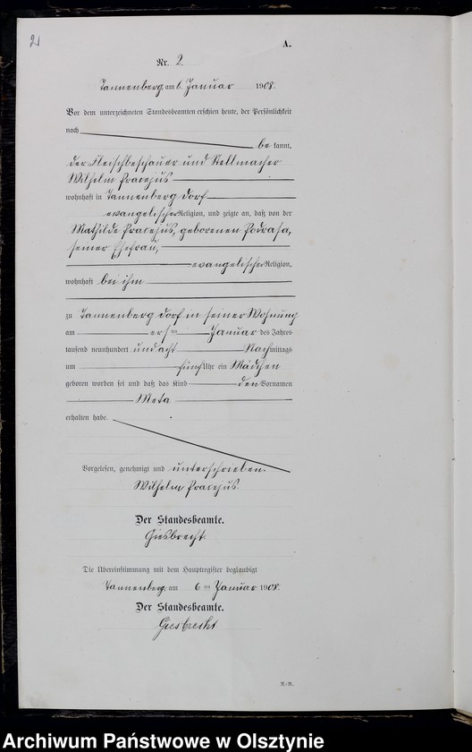 Obraz z jednostki "Geburts-Neben-Register Nr 1 - 99"