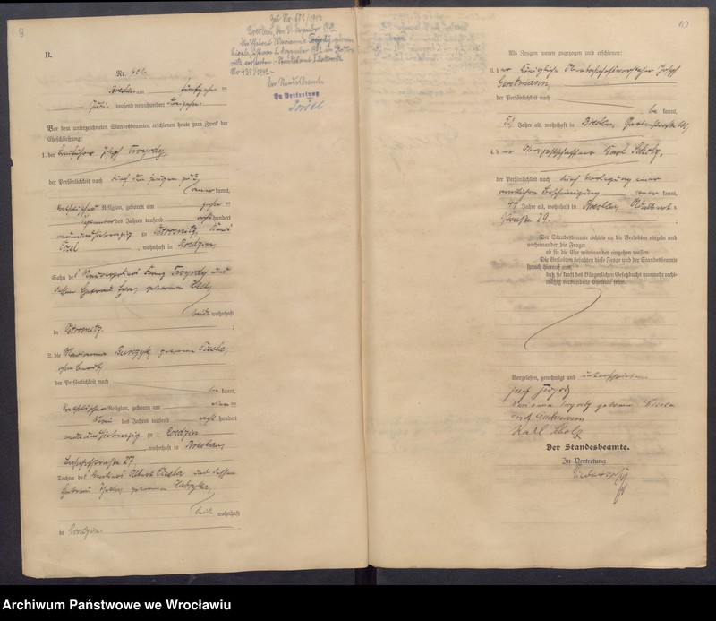 image.from.unit.number "Heiraths-Haupt-Register Breslau II 1913 Band 4"