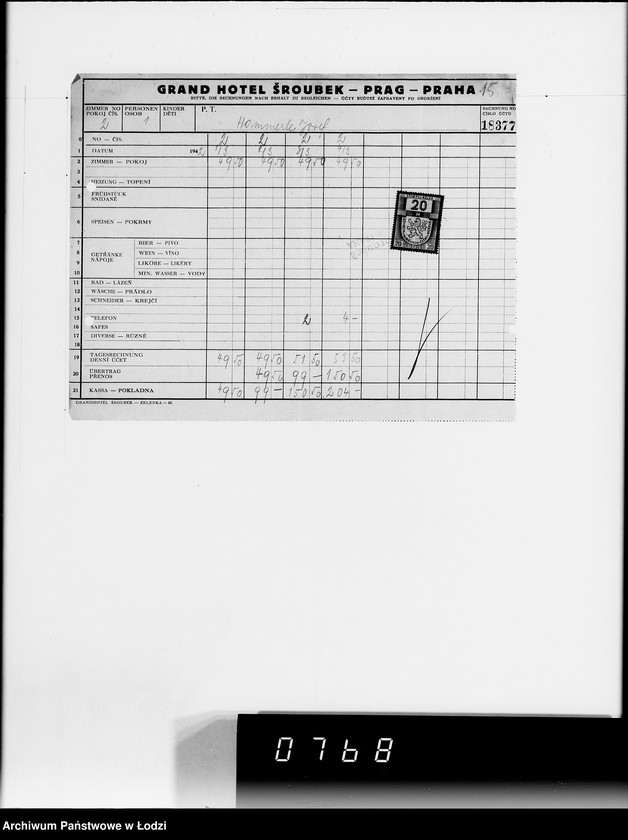Obraz 19 z jednostki "4. Kassenbelege von nr 627- 846"