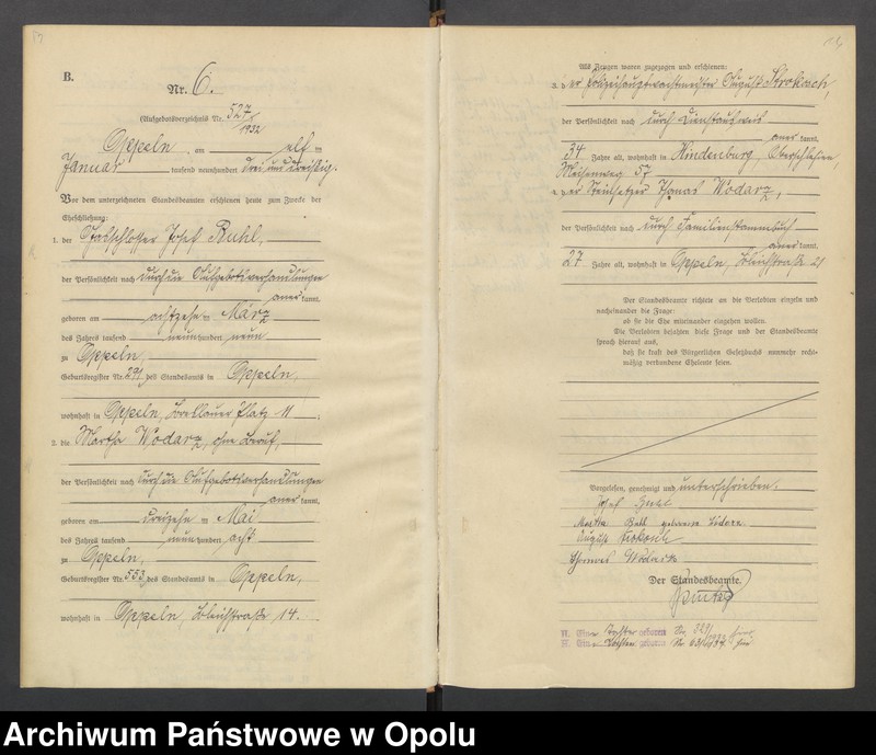 Obraz 10 z jednostki "[Rejestr małżeństw]  1933  Nr 1-155"