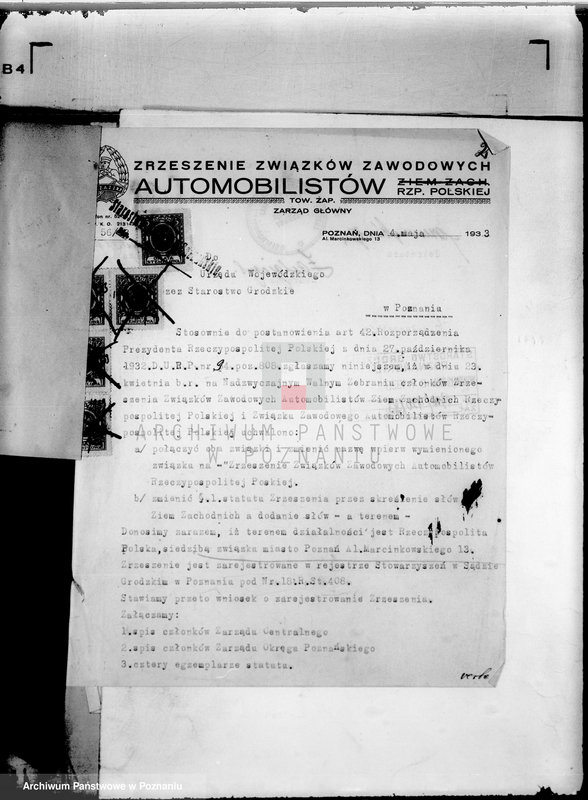 Obraz 6 z jednostki "Zrzeszenie Zawodowych Automobilów Rz.P. Poznań"