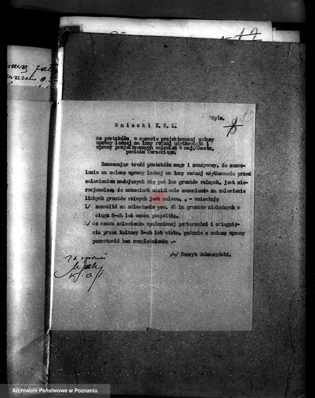 Obraz 17 z jednostki "Sprawa zmiany rodzaju użytkowania gruntów leśnych w majątku Chocim powiat turecki"