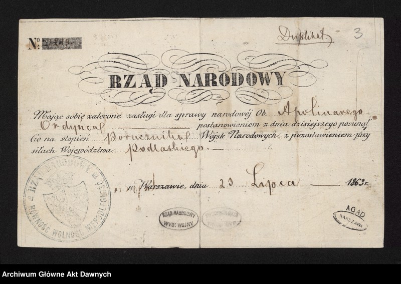 Obraz z jednostki "[Pisma związane ze sprawą podporucznika Apolinarego Ordyńca, odnalezione podczas rewizji]."