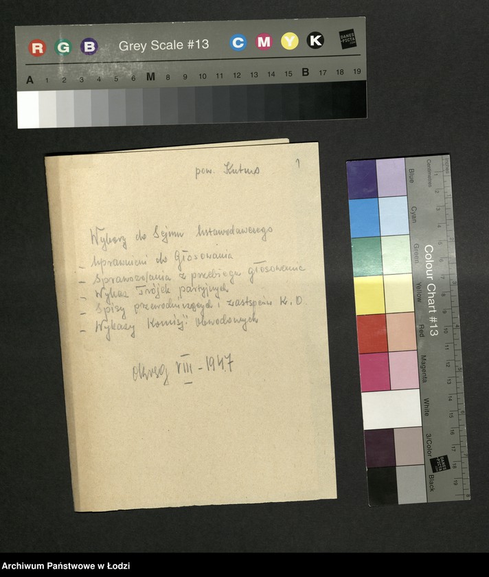 Obraz 2 z jednostki "Wybory do Sejmu okręg VIII Kutno - sprawozdania [z akcji wyborczej, wykazy uprawnionych do głosowania, składy Obwodowych Komisji Wyborczych]"