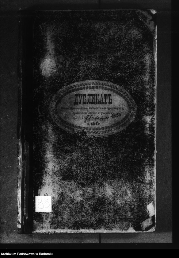 image.from.unit.number "Dublikat aktov graždanskago sostoâniâ ob urodivših, brakosočetavšihsâ i umerših v prihoda Glovačev za 1895 god"