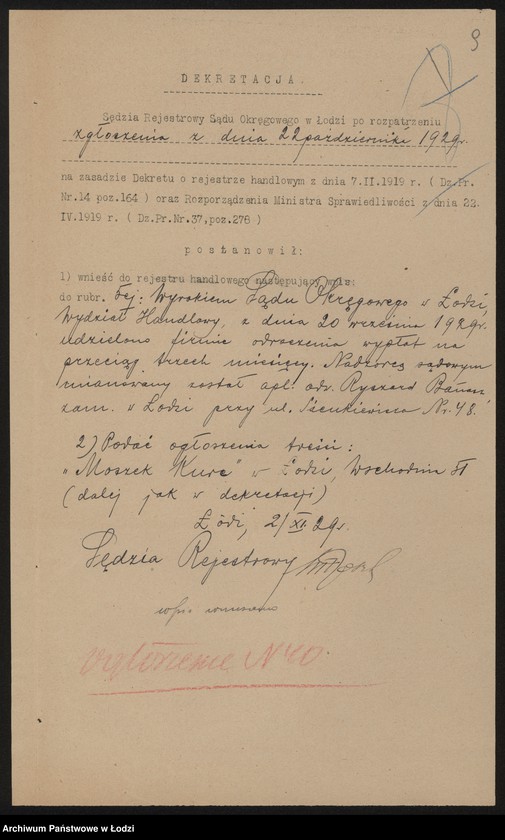 Obraz 11 z jednostki "Moszek Kurc – fabryka wyrobów półwełnianych i bawełnianych"