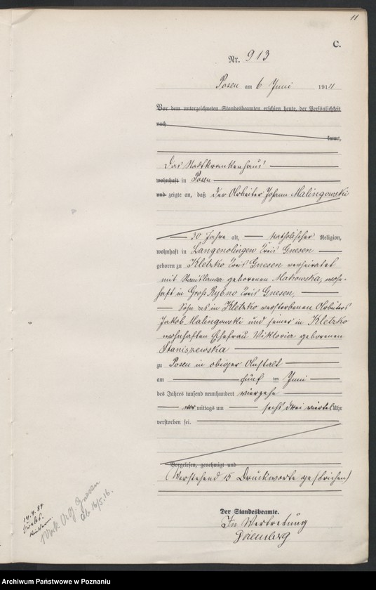 Obraz 12 z jednostki "Księga miejscowa zgonów tom III [Rejestr główny zgonów]"