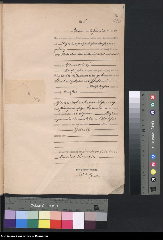 Obraz 3 z jednostki "Księga urodzeń tom I"