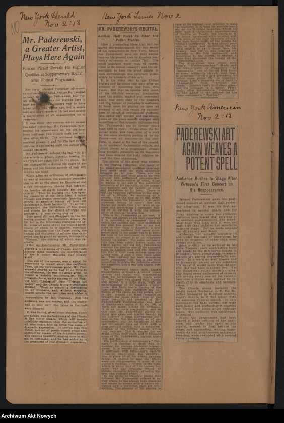 image.from.unit.number "Wycinki prasowe dotyczące tournée i koncertów w Stanach Zjednoczonych"