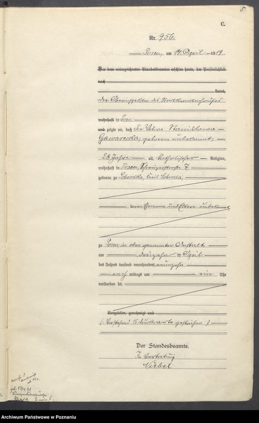 Obraz 7 z jednostki "Księga miejscowa zgonów tom III [Rejestr główny zgonów]"