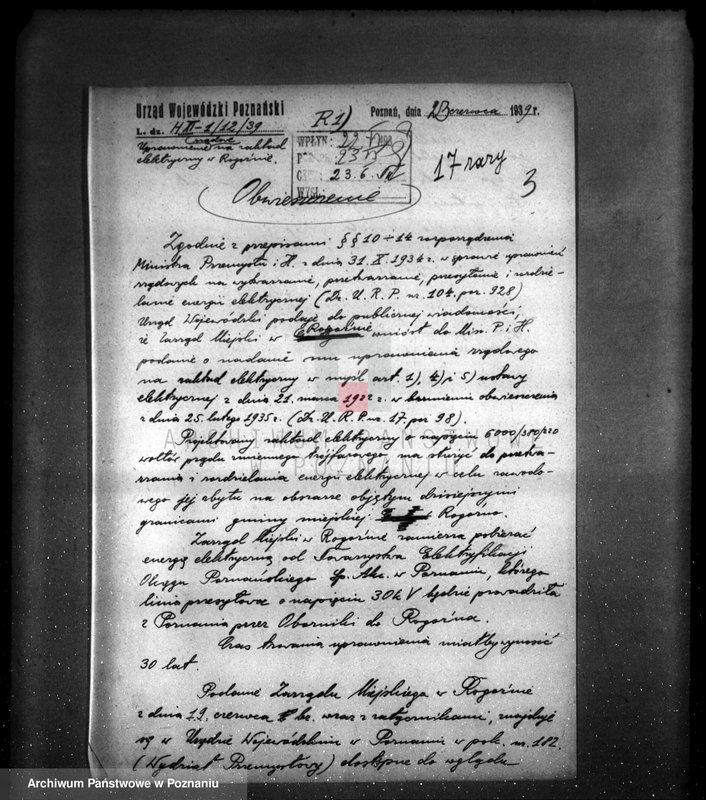 Obraz 7 z jednostki "/Urządzenie zakładu elektrycznego w Rogoźnie/"