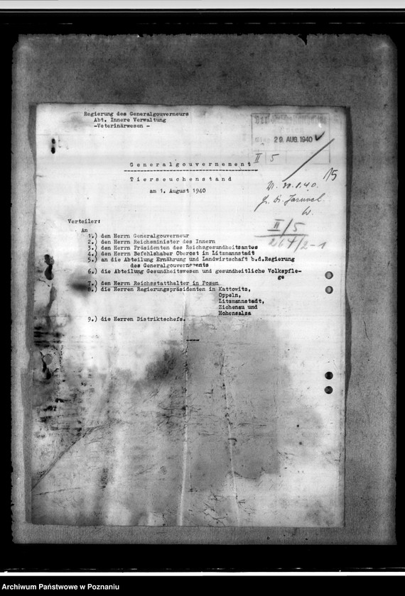 Obraz 19 z jednostki "Tierseuchenstand im Generalgouvernement"