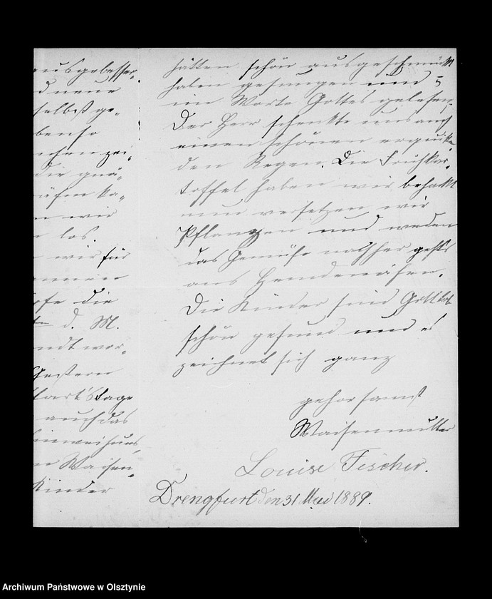 image.from.unit.number "/Monatsberichte der Weisenmutter Louise Fischer u. ihrer Tochter in Drengfurth- Vorstadt an Anna Gfin Lehndorff geb. Hahn/"