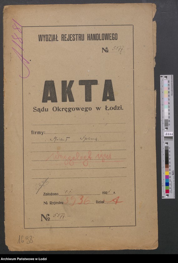 Obraz 2 z jednostki "Michał Śpiewak – prowadzenie fabryki sukna, tkalnia i skręcalnia"