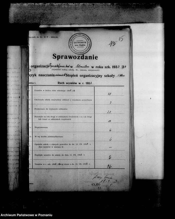 Obraz 18 z jednostki "Prywatna Szkoła Powszechna z niemieckim językiem nauczania- Ostrowite powiat Mogilno"