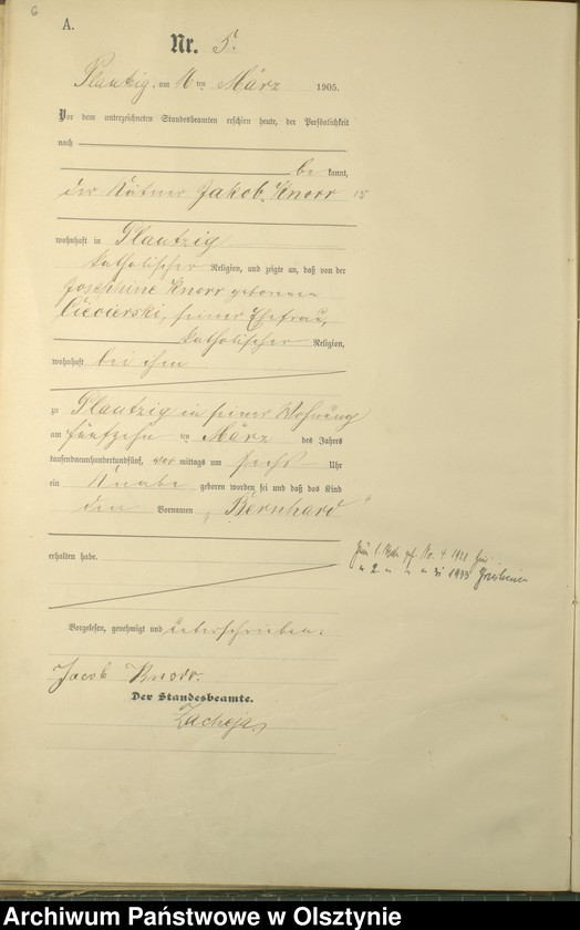 Obraz 8 z jednostki "Geburts-Haupt-Register Nr 1 - 41"