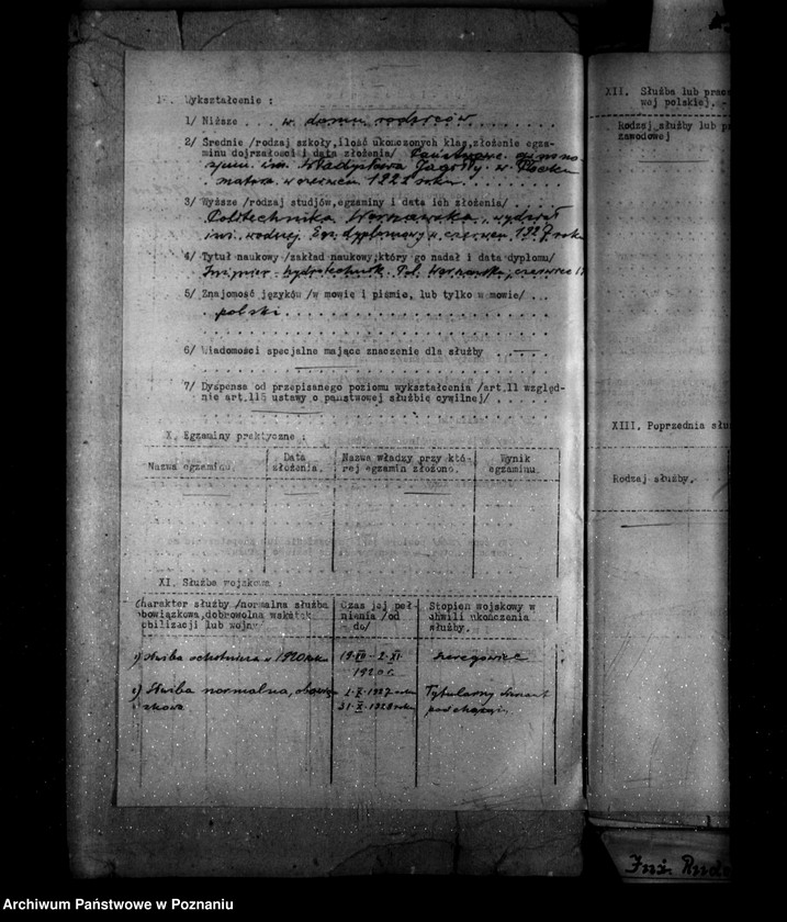 Obraz 5 z jednostki "Akta personalne inż.. Rudolf Mysłakowski /zatrudniony/ w Państwowej Inspekcji Dróg Wodnych Bydgoszcz"