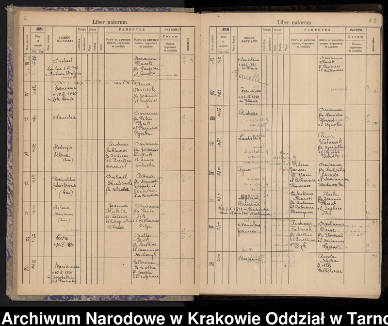 image.from.team "Akta stanu cywilnego Katedralnej Parafii Rzymskokatolickiej w Tarnowie"