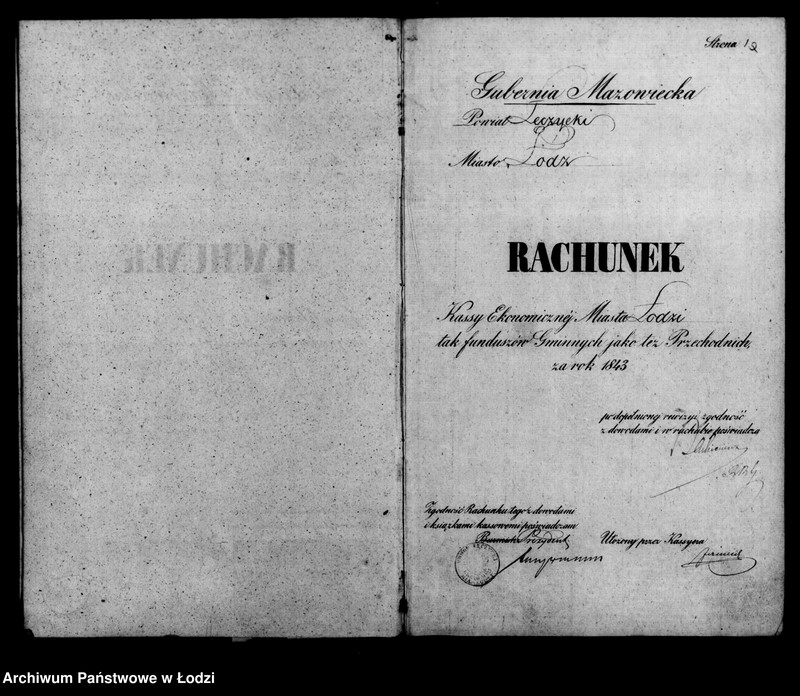 Obraz 6 z jednostki "Rachunek kasy ekonomicznej m. Łodzi za rok 1843"