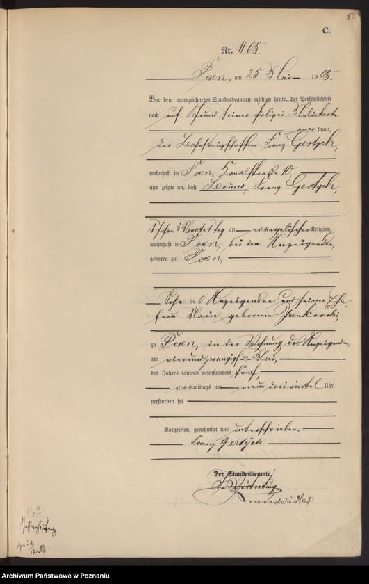 Obraz 7 z jednostki "Księga miejscowa zgonów tom III"