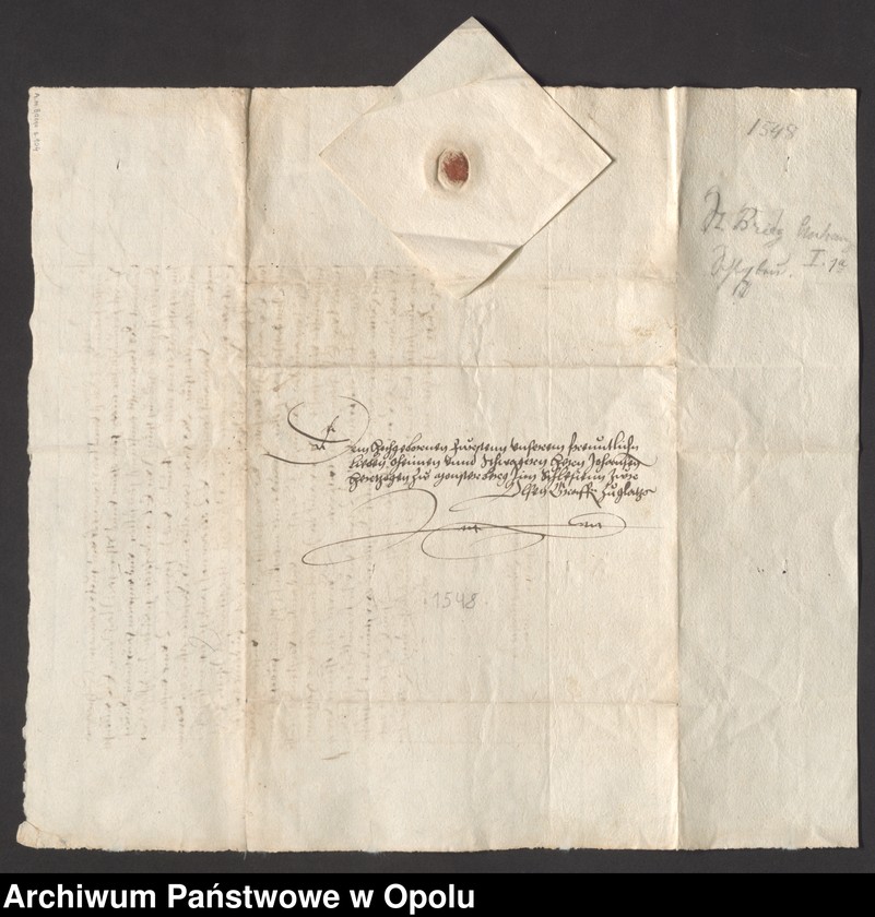 image.from.unit.number "Pismo księcia brzeskiego Jerzego w sprawie prac przy budowie zamku."