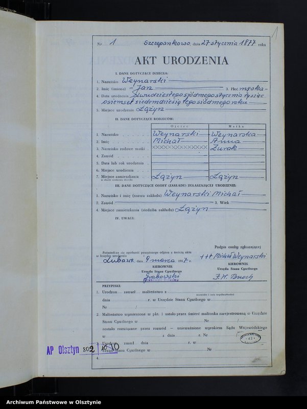 image.from.unit.number "Księga urodzeń Nr 1 - 68,1 - 80,1 - 76,1 - 79 i 1 - 77 /bez 1880,81 i 83/ /przepisana w języku polskim z oryginału niemieckiego w dniach 9.03.21.03.1957/"