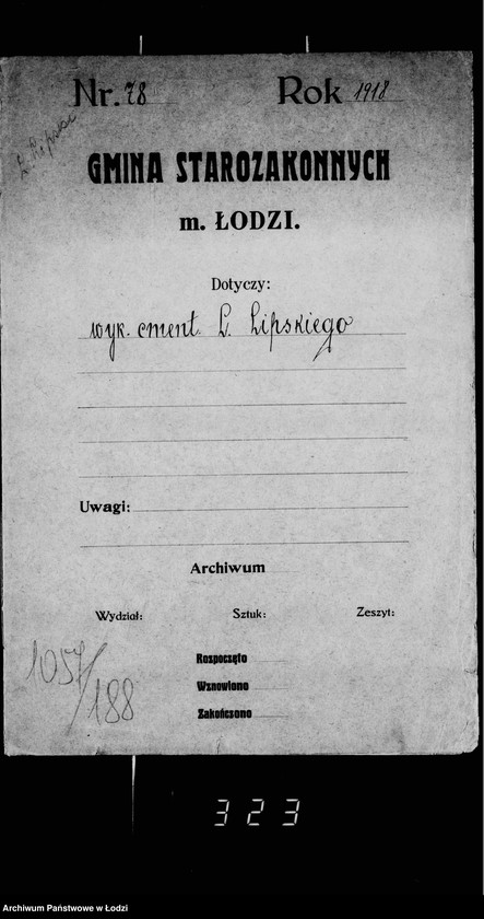 Obraz 4 z jednostki "Akta dotyczące wykonawcy cmentarnego L. Lipskiego"