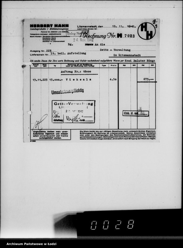 Obraz 13 z jednostki "Lebensmitteleinkauf. Aufträge, [Lieferscheinen und Rechnungen] 17941-18000"