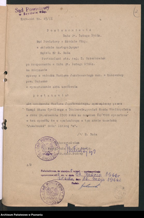 image.from.unit.number "Akta zbiorowe rejestracji stanu cywilnego do księgi urodzeń za rok 1900"