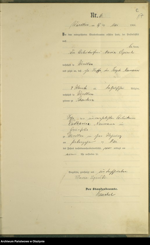 image.from.unit.number "Sterbe-Haupt-Register Nr 1 - 40"