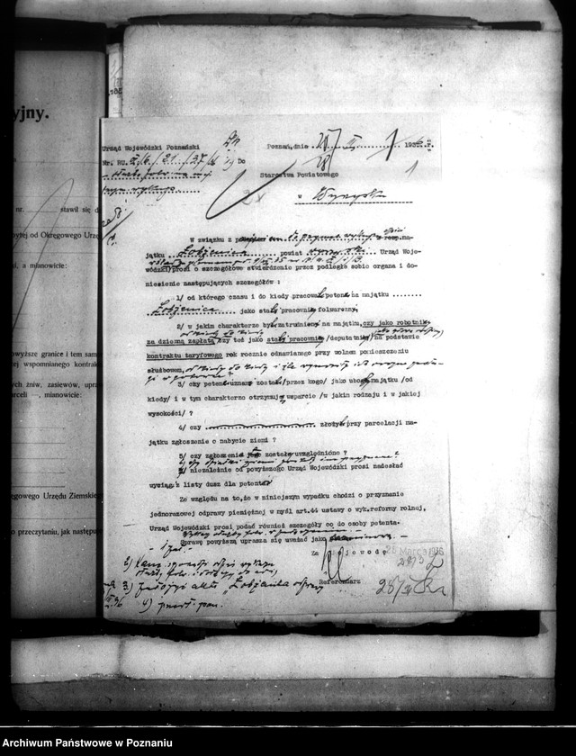 Obraz 5 z jednostki "Majątek Łobżenice powiatu wyrzyskiego odprawy z art. 44 ustawy o wykonaniu reformy rolnej"