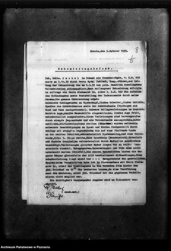 Obraz 13 z jednostki "Schriftwechsel aus verschiedenen Kreisen - w sprawie zmarłych miejscowych Niemców"