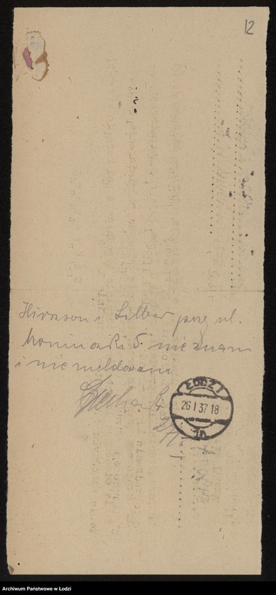 Obraz 14 z jednostki "Hirszon i Zylber- fabryka wyrobów bawełnianych i półwełnianych"