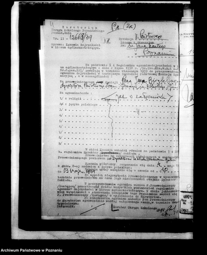 Obraz 7 z jednostki "Państwowe Liceum i Gimnazjum męskie imienia Jana Kantego - Poznań [lista abiturientów]"