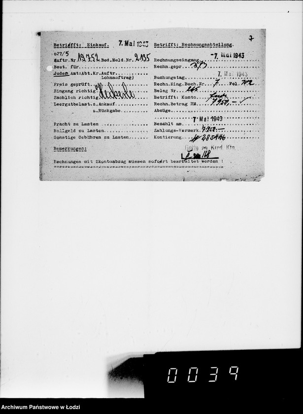 image.from.unit.number "Lebensmitteleinkauf. Aufträge, [Lieferscheinen und Rechnungen] 19751-19770"