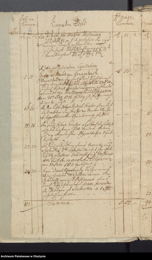 image.from.unit.number "Jahr Kirchen Rechnung der Seehestenschen Kirchen aller Einnahme und Ausgabe wie auch Bau-Rechnung"