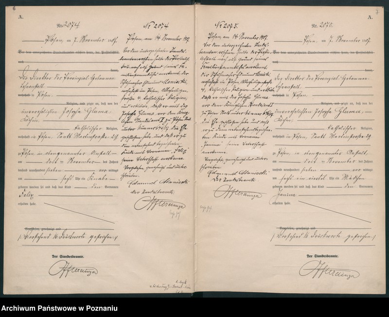 Obraz 6 z jednostki "Księga miejscowa urodzeń tom V [Rejestr główny urodzeń]"