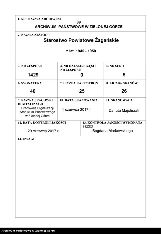 Obraz 1 z jednostki "Nłyn w Dolanowie - karta rzemieślnicza, karta rejestracyjna , opis techniczny, zawiadomienie o prowadzeniu działalności"