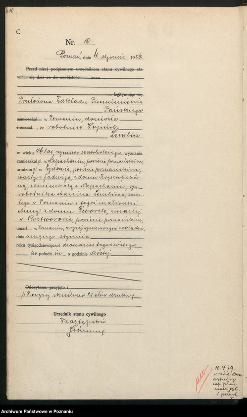 Obraz 12 z jednostki "Księga miejscowa zgonów tom I [Rejestr główny zgonów]"