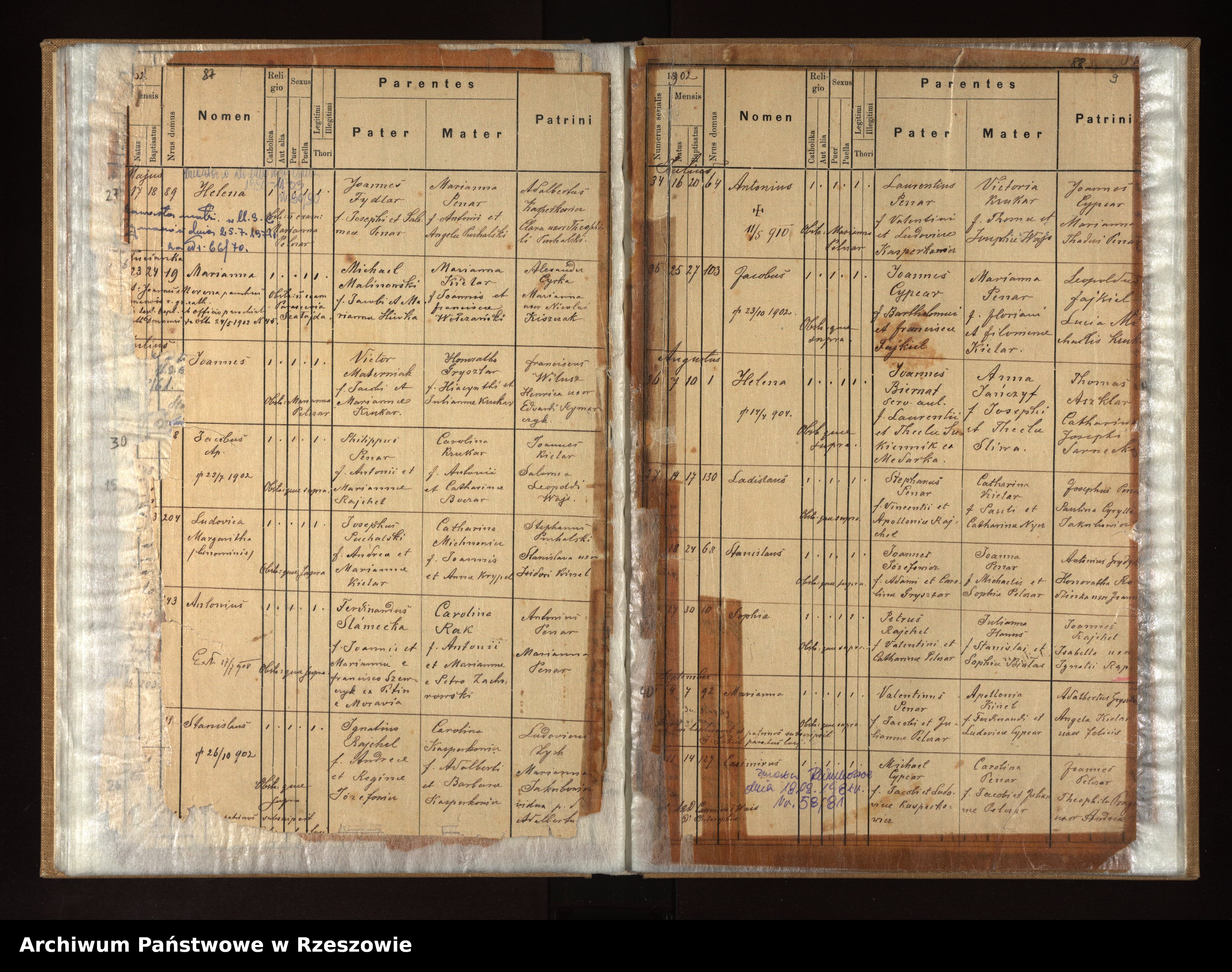 Skan z jednostki: Księga urodzeń dla miejscowości Klimkówka i Bałucianka